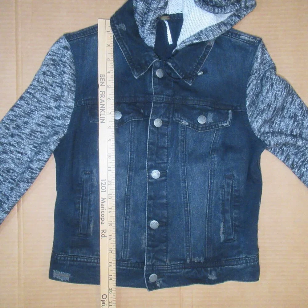 Free People Hooded Denim Jacket | Size XS - Picture 4 of 12